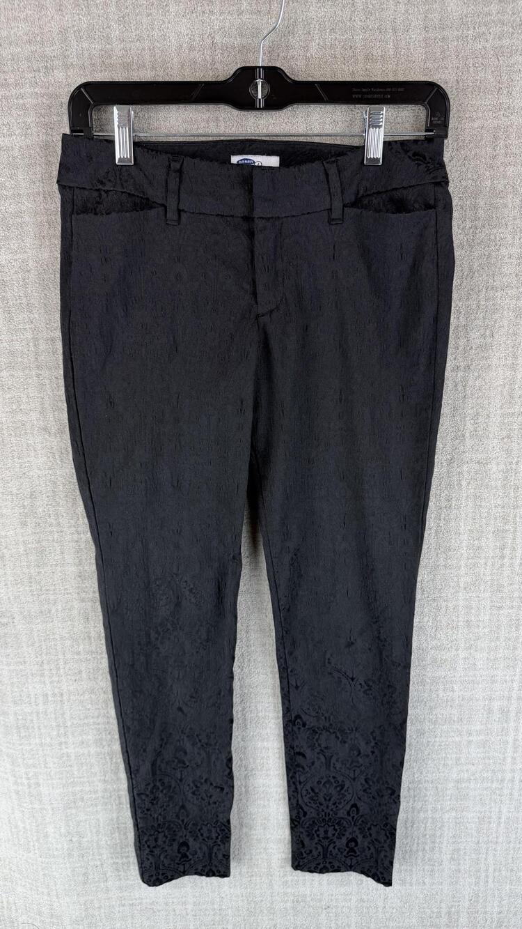 Old Navy Pants Womens 0 Black Dress Pants Slim Tapered Stretch Hawaiian Twill